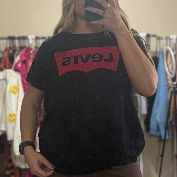 Levi's Tops - Levi's Black and Red Women's Top